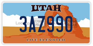 3AZ990  license plate in UT