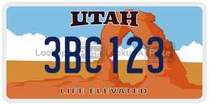 3BC123  license plate in UT