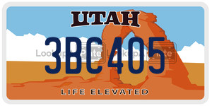 3BC405  license plate in UT