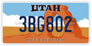 3BG802  license plate in UT