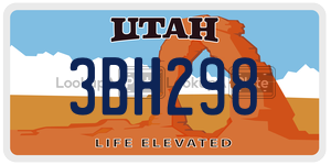 3BH298  license plate in UT
