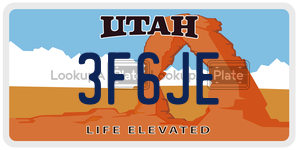 3F6JE  license plate in UT