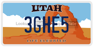 3GHE5  license plate in UT