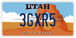 3GXR5  license plate in UT