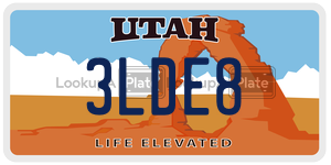 3LDE8  license plate in UT