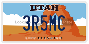 3R5MC  license plate in UT
