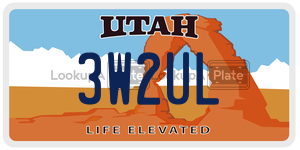 3W2UL  license plate in UT