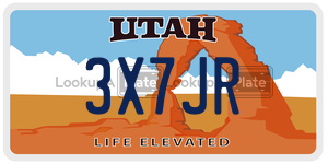 3X7JR  license plate in UT