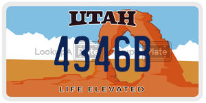 4346B  license plate in UT