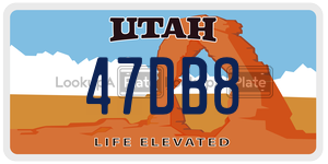 47DB8 license plate in Utah