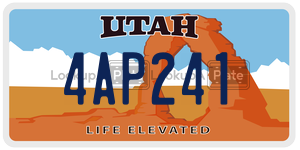 4AP241  license plate in UT