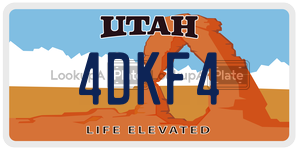 4DKF4  license plate in UT