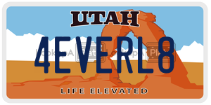 4EVERL8  license plate in UT