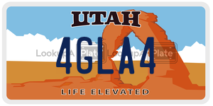 4GLA4 license plate in Utah
