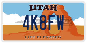 4K8FW  license plate in UT