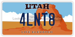 4LNT8  license plate in UT
