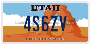 4S6ZV  license plate in UT