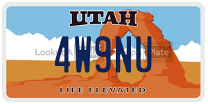 4W9NU  license plate in UT