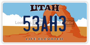 53AH3  license plate in UT