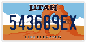 543689EX  license plate in UT