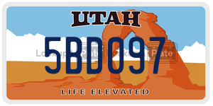 5BD097  license plate in UT