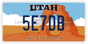 5E7DB  license plate in UT