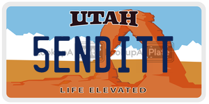 5ENDITT  license plate in UT