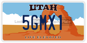 5GMX1 license plate in Utah