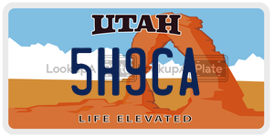 5H9CA  license plate in UT