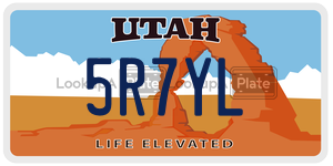 5R7YL license plate in Utah