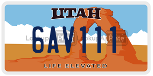 6AV111  license plate in UT