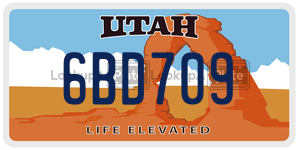 6BD709  license plate in UT