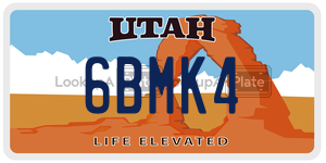 6BMK4  license plate in UT