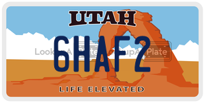 6HAF2  license plate in UT