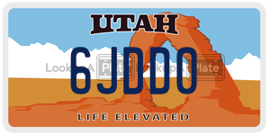 6JDD0  license plate in UT