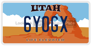 6Y0GX  license plate in UT