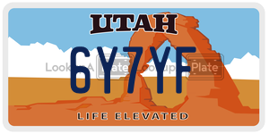 6Y7YF  license plate in UT