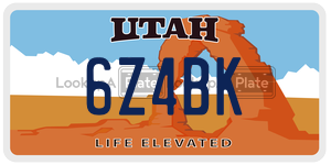 6Z4BK  license plate in UT