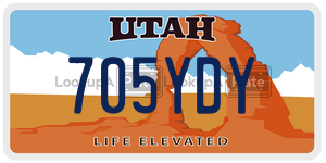 705YDY  license plate in UT