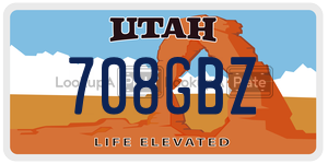 708GBZ  license plate in UT