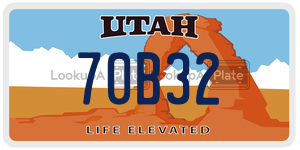 70B32  license plate in UT