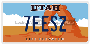 7EES2  license plate in UT