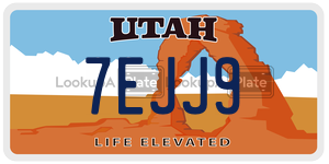 7EJJ9  license plate in UT