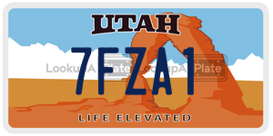 7FZA1  license plate in UT