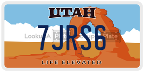7JRS6  license plate in UT