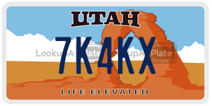7K4KX  license plate in UT
