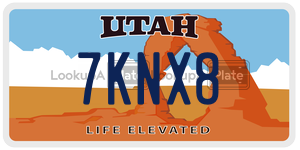 7KNX8  license plate in UT