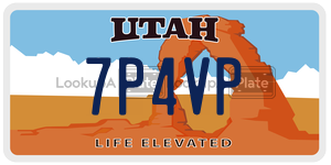 7P4VP  license plate in UT