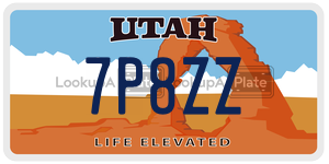 7P8ZZ  license plate in UT