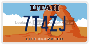 7T4ZJ  license plate in UT